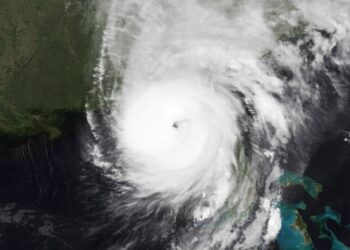 Imagen satelital del huracán Helene