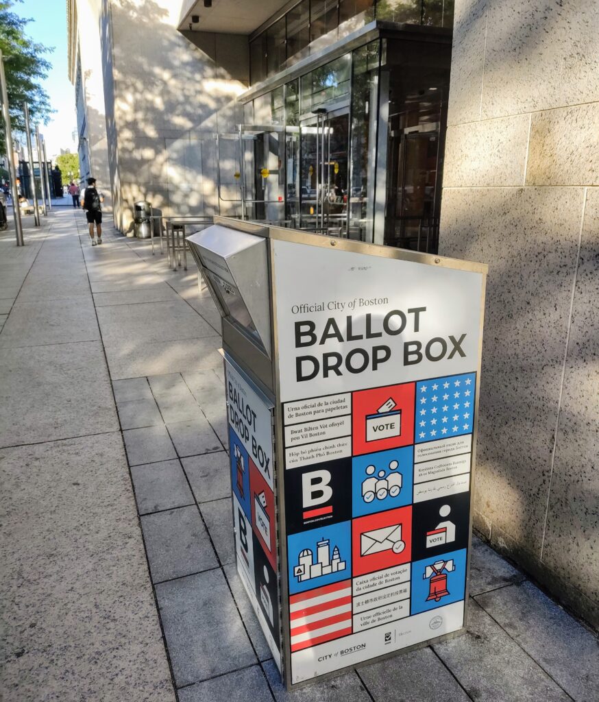 Buzón para depositar boletas de votación