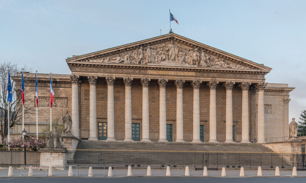 Edificio del Palais Bourbon, sede de la Asamblea Nacional de Francia en París