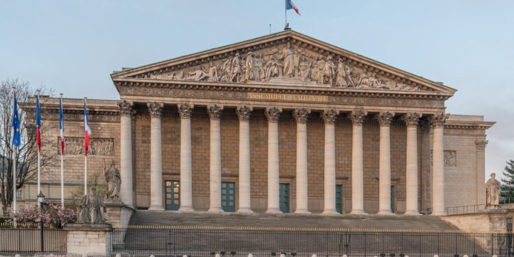 Edificio del Palais Bourbon, sede de la Asamblea Nacional de Francia en París