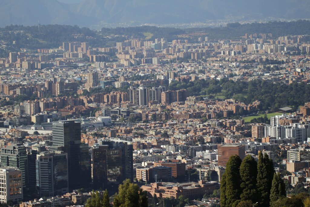 Vista panorámica de la ciudad de Bogotá, Colombia