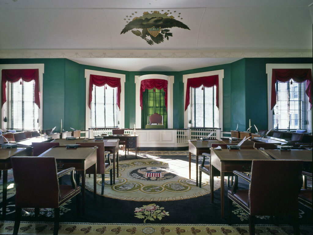 Interior de una cámara del Senado de Estados Unidos