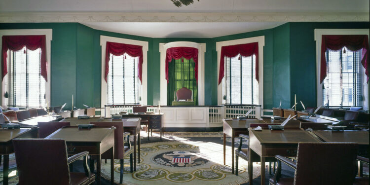 Interior de una cámara del Senado de Estados Unidos