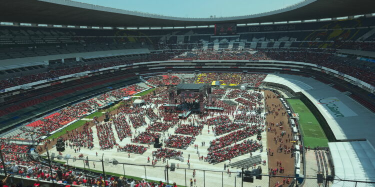 Interior del Estadio Azteca en la Ciudad de México