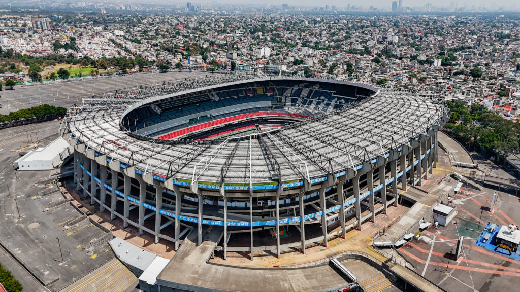 Vista aérea del Estadio Azteca en la Ciudad de México