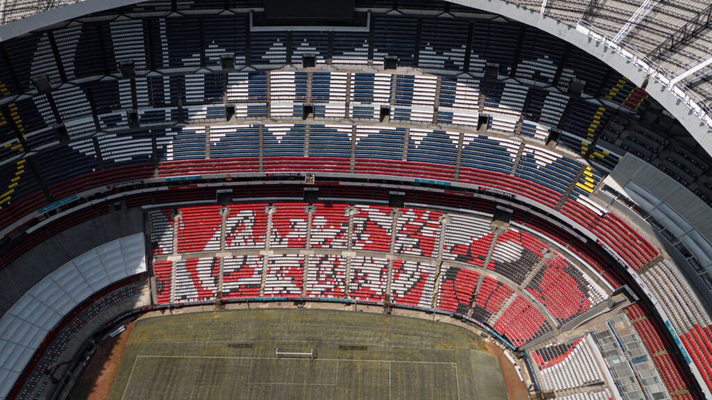 Vista aérea del Estadio Azteca en Ciudad de México