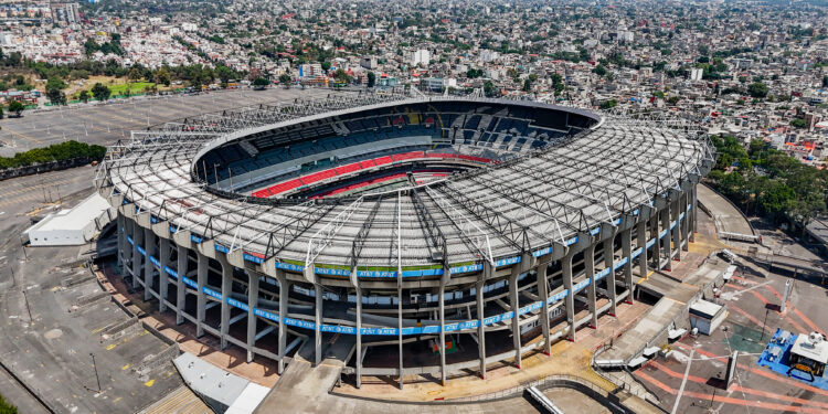 Vista aérea del Estadio Azteca en la Ciudad de México