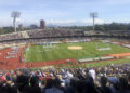 Vista del Estadio Olímpico Universitario en Ciudad Universitaria, Ciudad de México