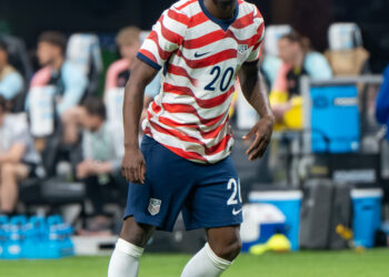 Folarin Balogun durante un partido de la selección de Estados Unidos ante Bélgica