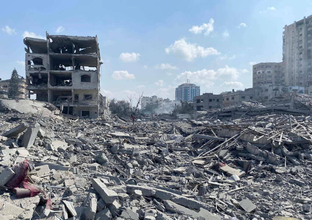 Vista de daños en la Franja de Gaza