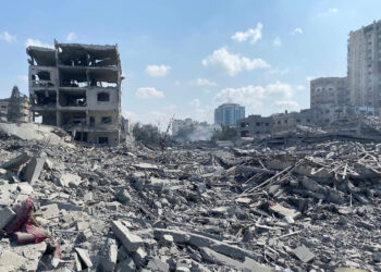 Vista de daños en la Franja de Gaza