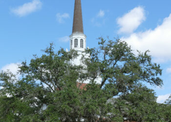 Edificio de una iglesia metodista unida en Texas