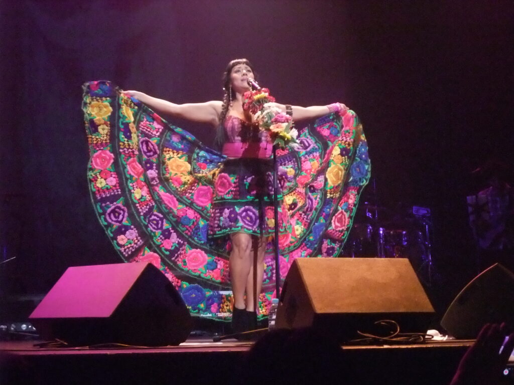 La cantante mexicana Lila Downs durante un concierto
