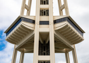 Vista del Space Needle en el centro de Seattle, cerca del lugar del tiroteo