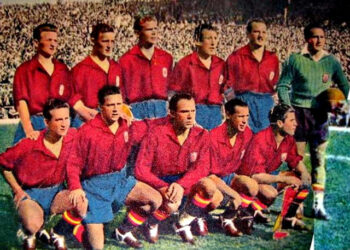 Imagen histórica de la selección de fútbol de España