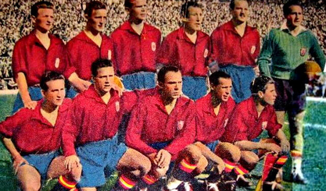 Imagen histórica de la selección de fútbol de España