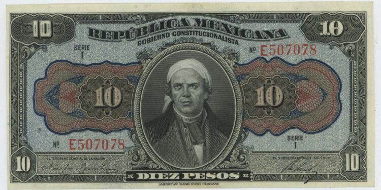 Billete de pesos mexicanos, moneda usada en remesas