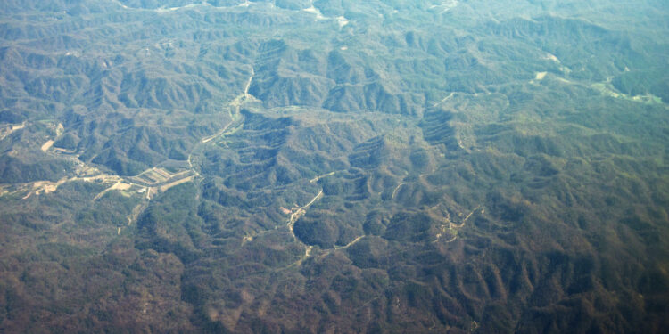 Vista del Bosque Nacional Pisgah en Carolina del Norte