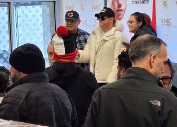 El boxeador mexicano Saúl Canelo Álvarez durante un evento público