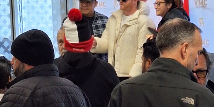 El boxeador mexicano Saúl Canelo Álvarez durante un evento público
