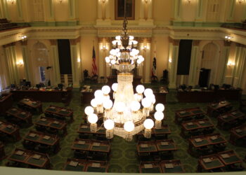 Cámara de la Asamblea en el Capitolio estatal de California, en Sacramento