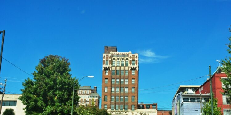 Edificios en el centro histórico de Asheville, Carolina del Norte