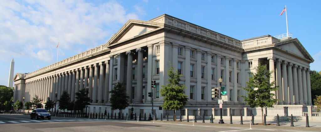Edificio del Departamento del Tesoro de Estados Unidos en Washington