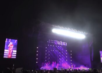 La cantante colombiana Karol G durante un concierto