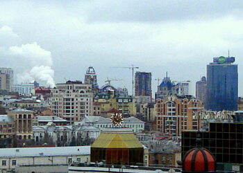 Vista panorámica de la ciudad de Kiev, Ucrania