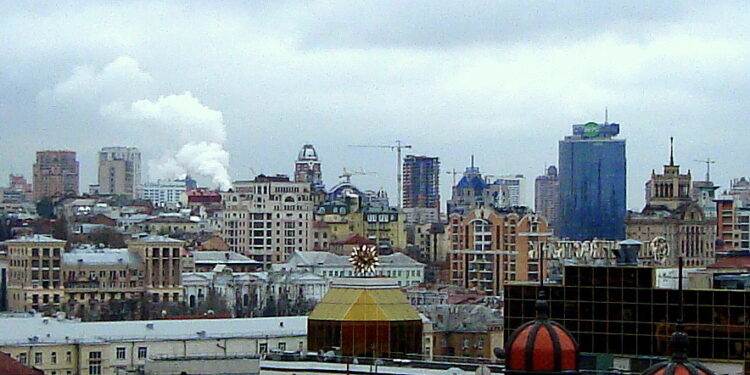 Vista panorámica de la ciudad de Kiev, Ucrania