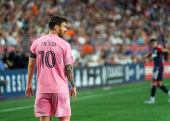 Lionel Messi en acción durante un partido con el Inter Miami