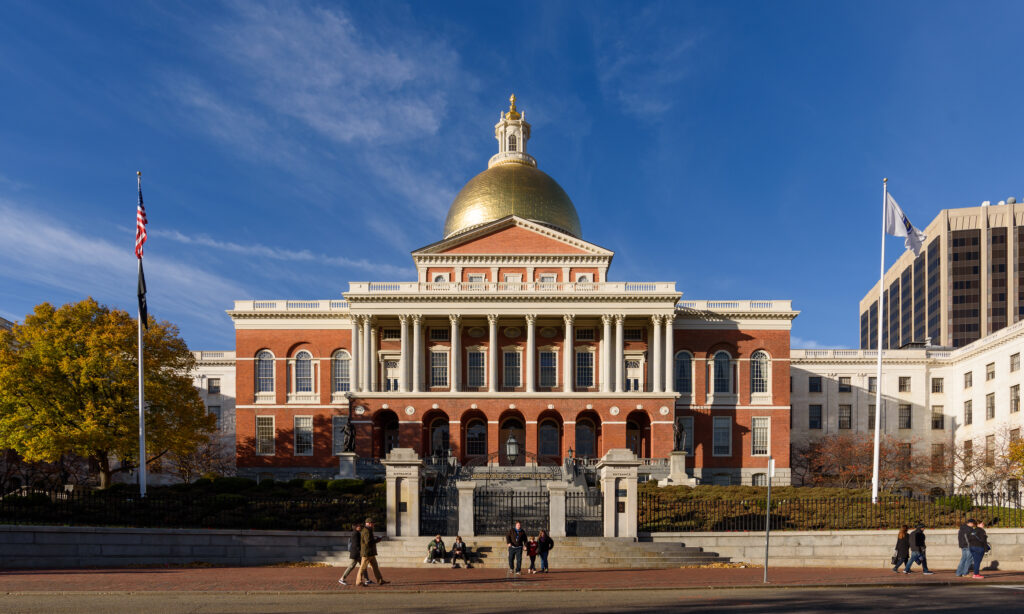 Edificio del Capitolio estatal de Massachusetts en Boston, sede de la Legislatura