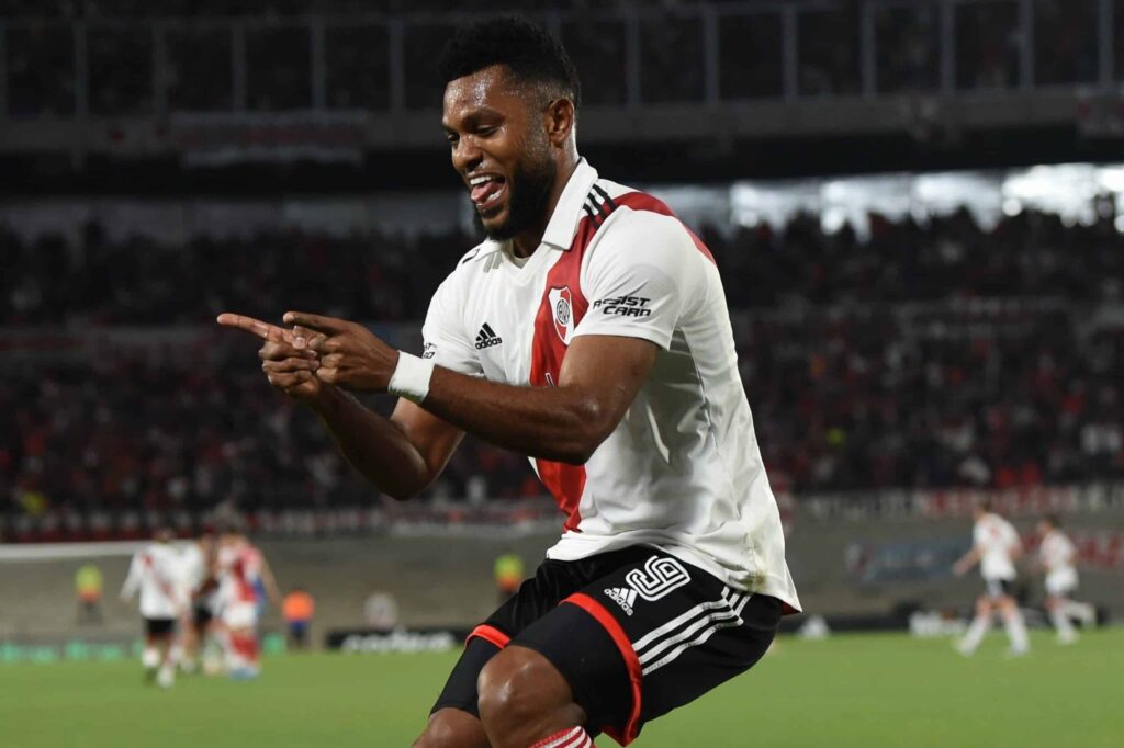 El futbolista colombiano Miguel Borja durante un partido