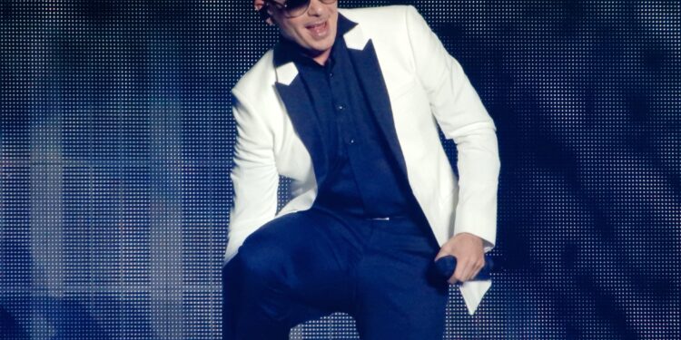El cantante Pitbull durante un concierto en Las Vegas