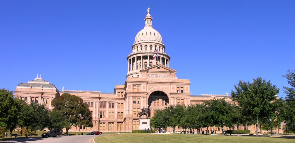 Fachada del Capitolio estatal de Texas en Austin