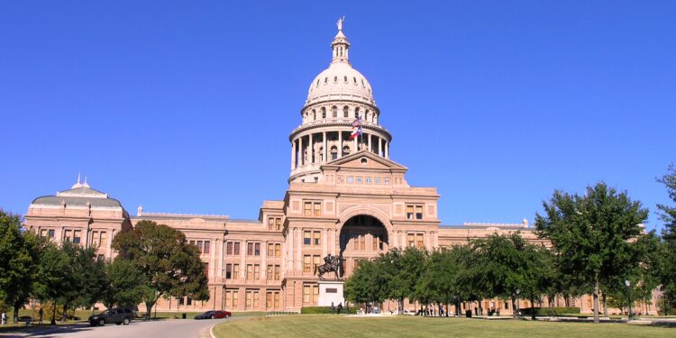 Fachada del Capitolio estatal de Texas en Austin