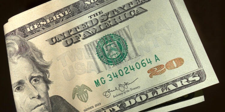 Billetes de veinte dolares estadounidenses