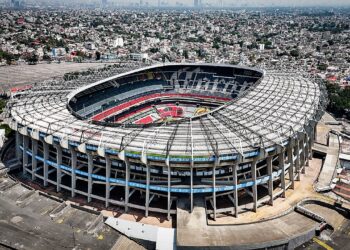 Vista aérea del Estadio Azteca en Ciudad de México