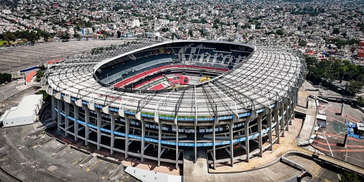 Vista aérea del Estadio Azteca en Ciudad de México