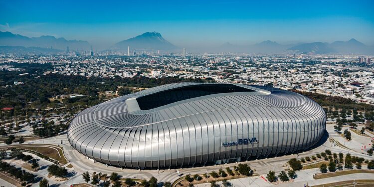 Estadio BBVA, sede del club Monterrey en Guadalupe, Nuevo León