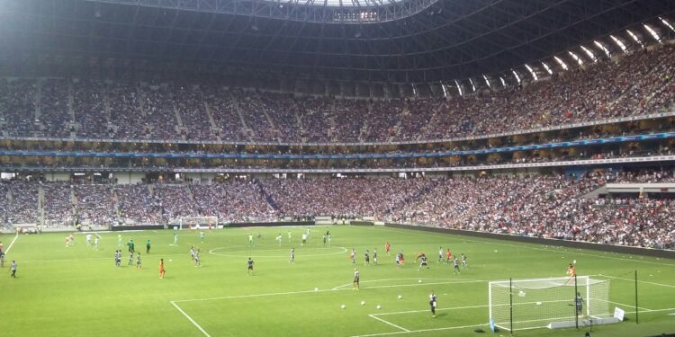 Vista del Estadio BBVA, casa del club Monterrey en la Liga MX