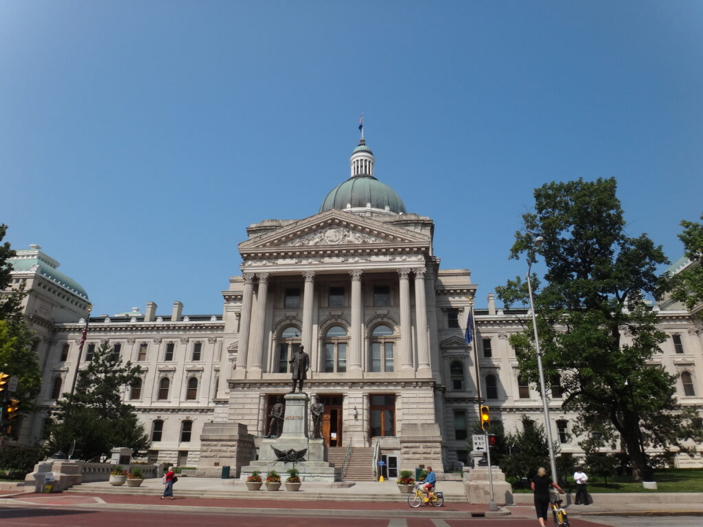 Vista del centro de la ciudad de Indianápolis, Indiana