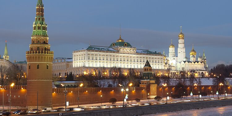 Vista del Kremlin de Moscú, Rusia