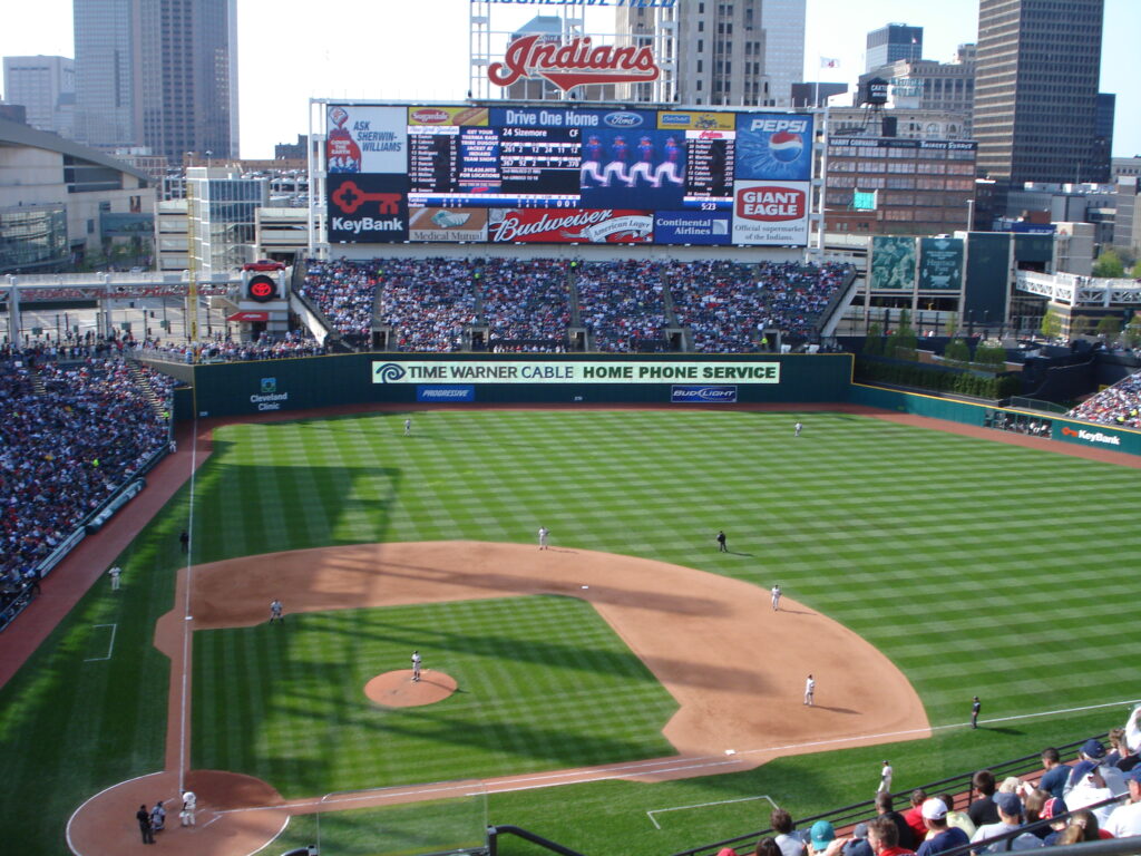 Estadio de béisbol durante la postemporada de las Grandes Ligas