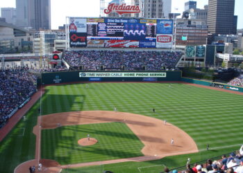 Estadio de béisbol durante la postemporada de las Grandes Ligas