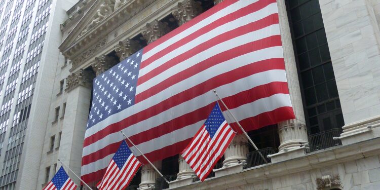 Fachada de la Bolsa de Valores de Nueva York en Wall Street