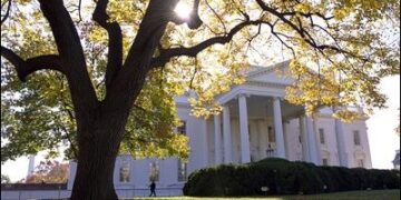 Portico norte de la Casa Blanca en Washington D. C.