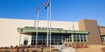 Vista de un centro de detención de inmigración en Estados Unidos