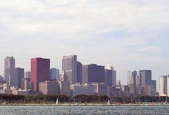 Vista del horizonte de Chicago, Illinois