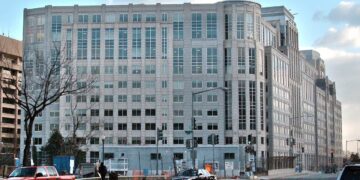 Edificio de la sede de las autoridades de inmigración en Washington